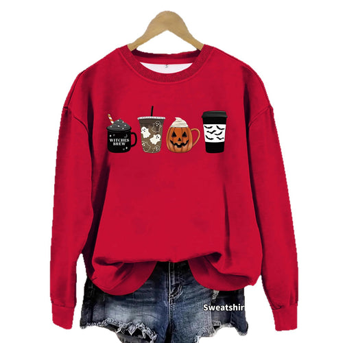 Round neck hoodie for women Halloween