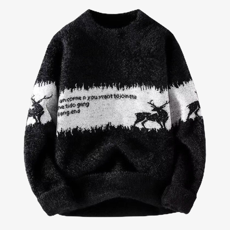 Christmas Elk Knitted Sweater Men's Autumn/Winter Knitted Sweater