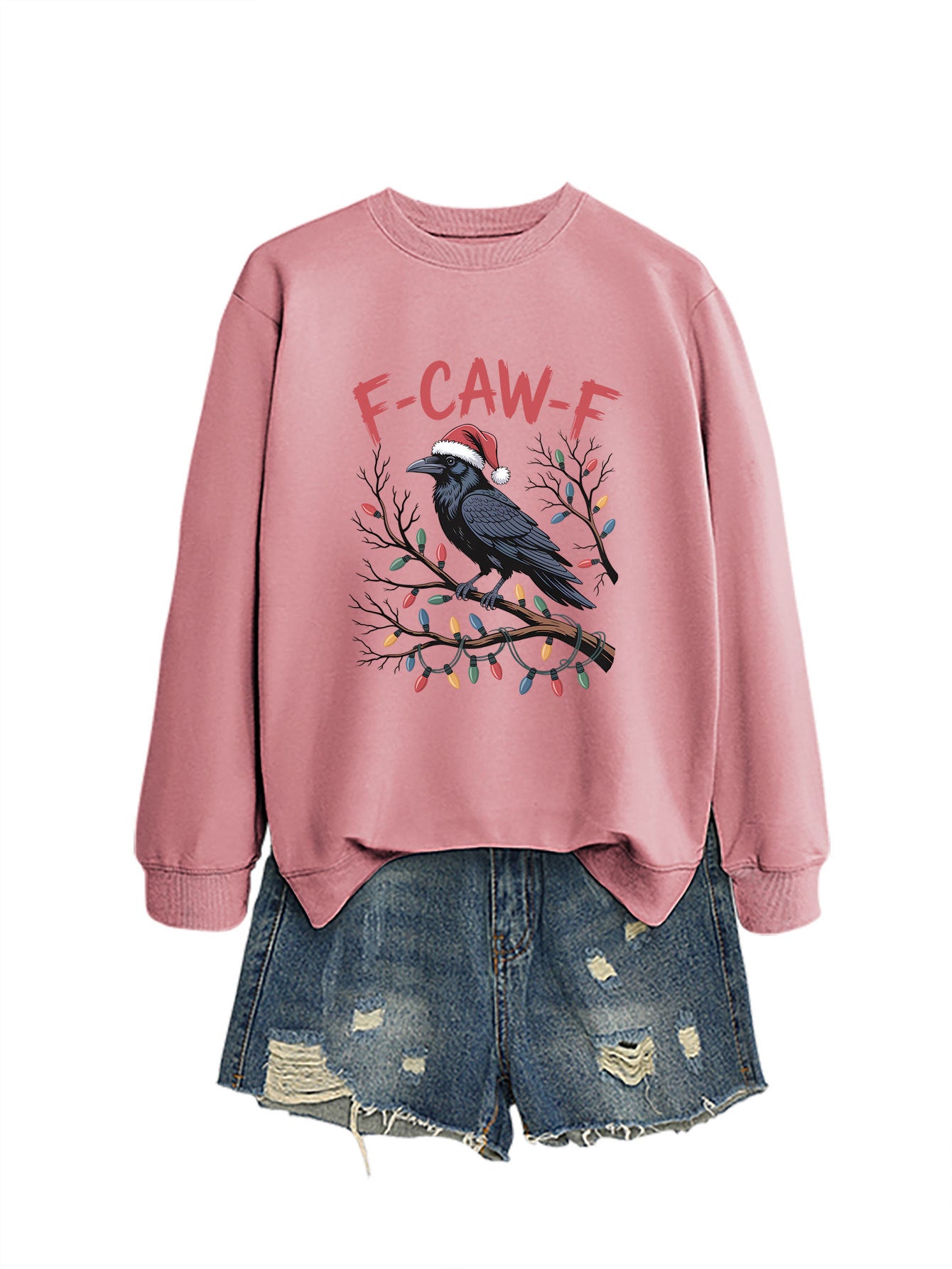 F Caw f Bird Light Bulb Autumn/Winter Round Neck Hoodie