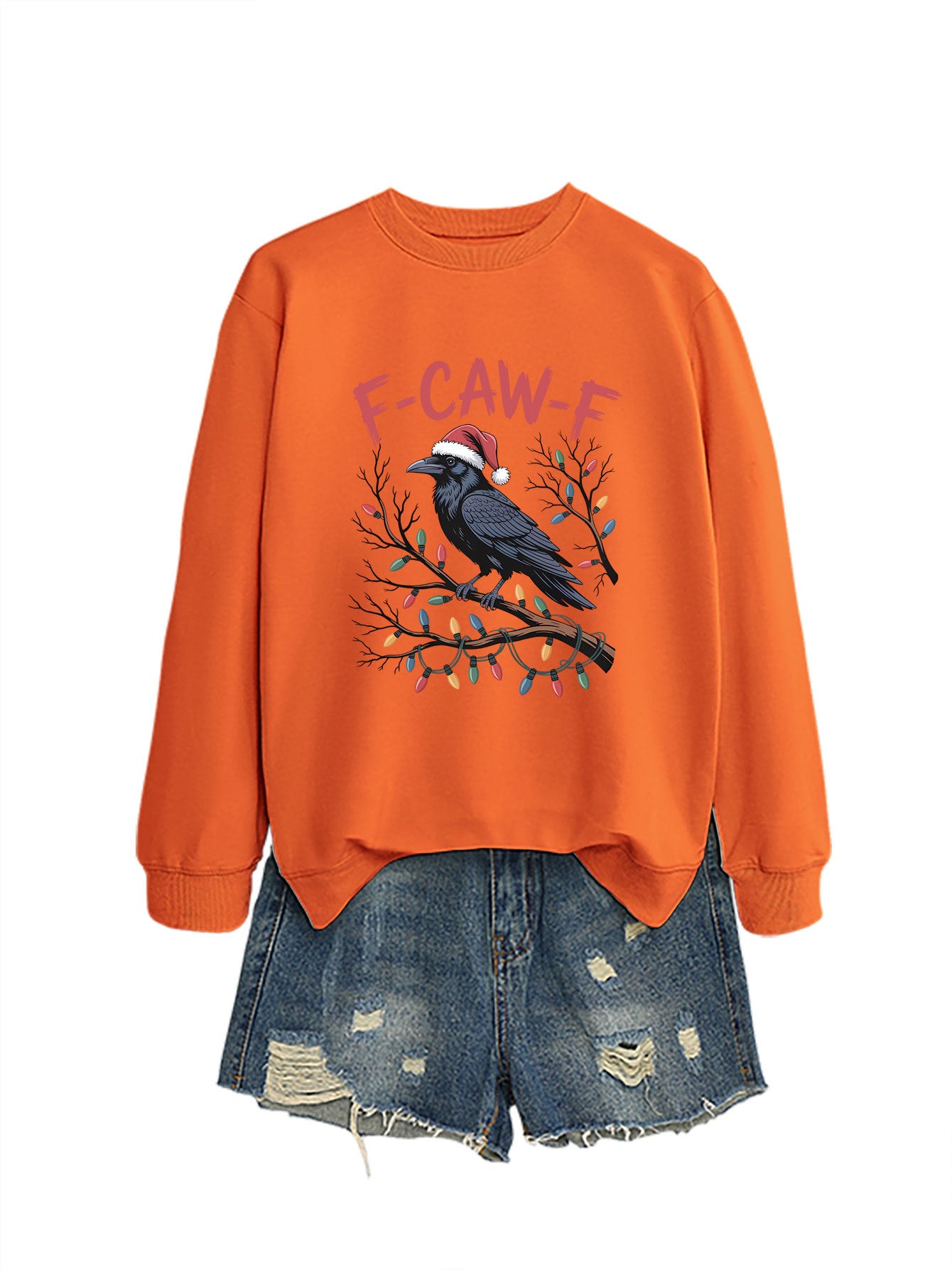 F Caw f Bird Light Bulb Autumn/Winter Round Neck Hoodie