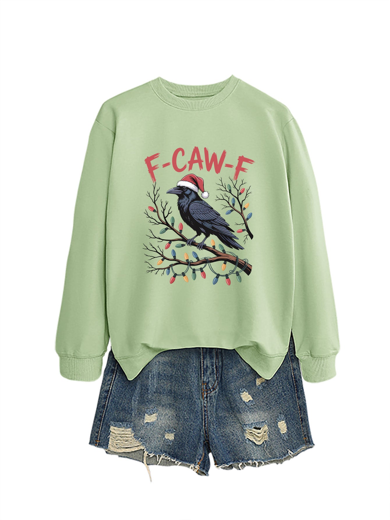 F Caw f Bird Light Bulb Autumn/Winter Round Neck Hoodie