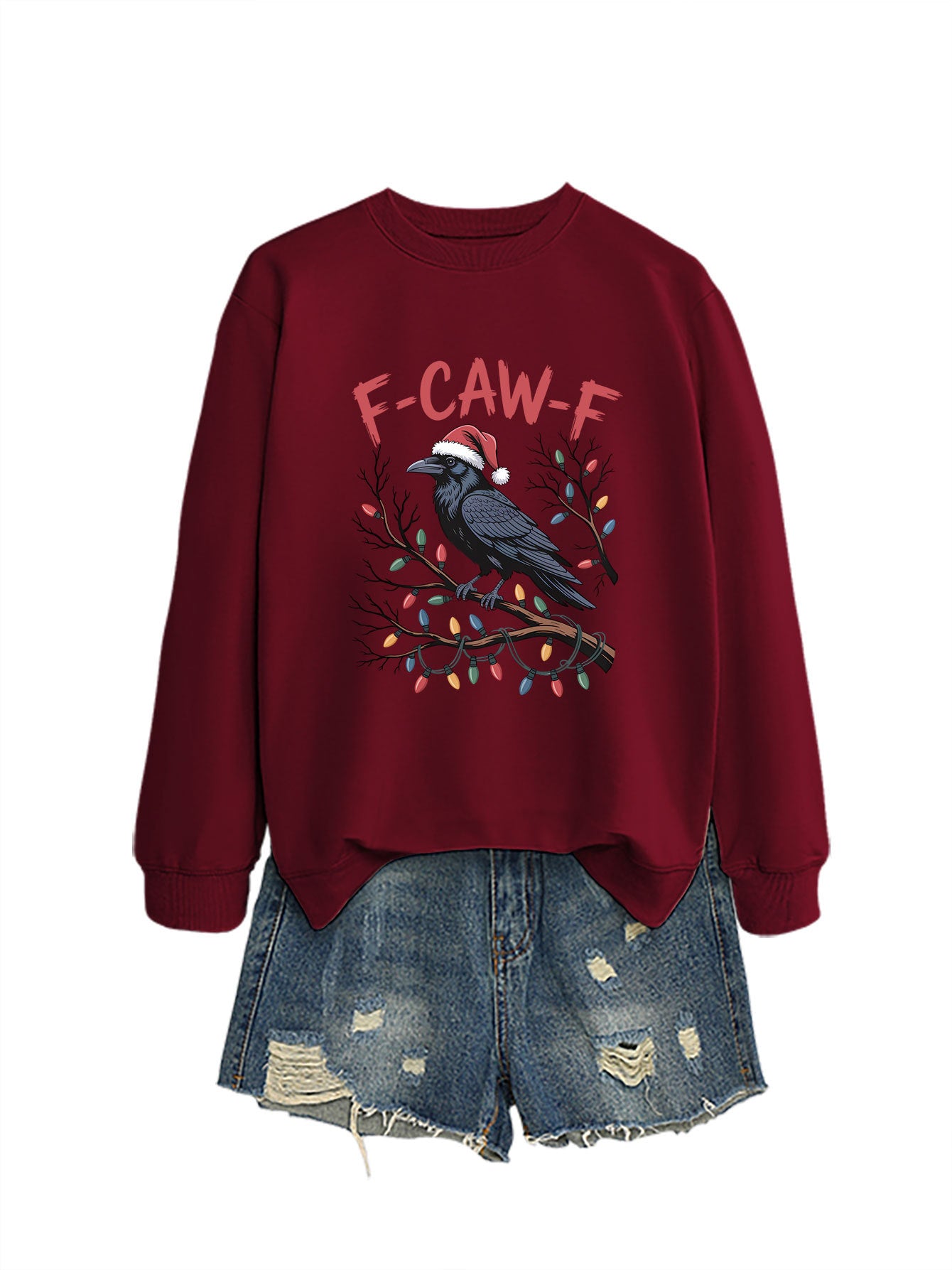 F Caw f Bird Light Bulb Autumn/Winter Round Neck Hoodie