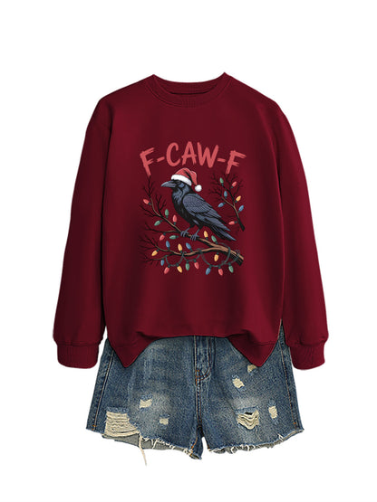 F Caw f Bird Light Bulb Autumn/Winter Round Neck Hoodie