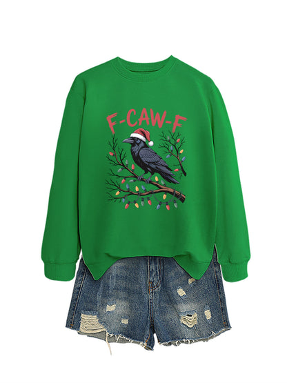 F Caw f Bird Light Bulb Autumn/Winter Round Neck Hoodie