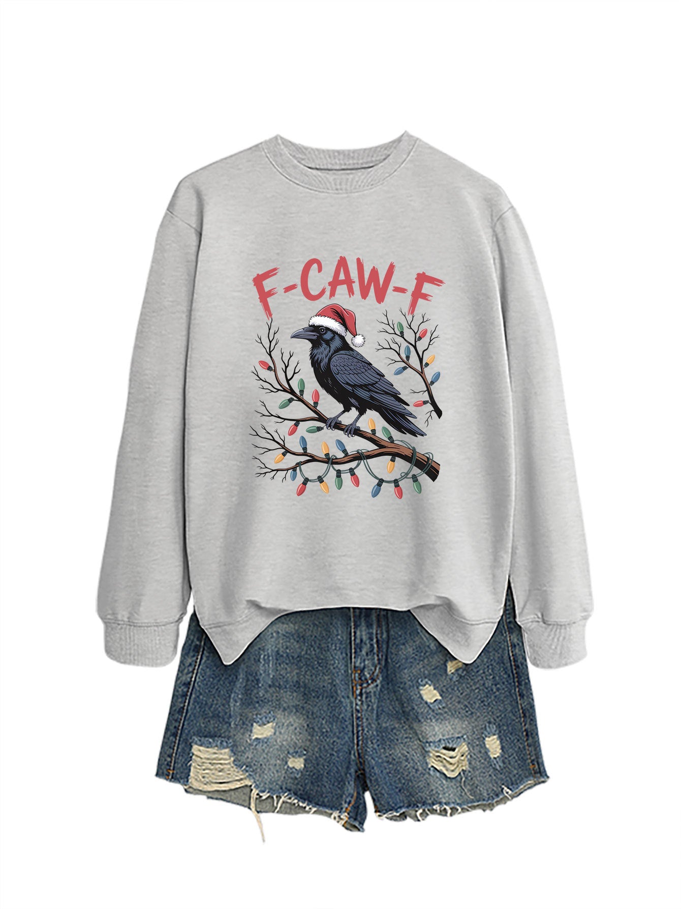 F Caw f Bird Light Bulb Autumn/Winter Round Neck Hoodie