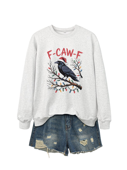 F Caw f Bird Light Bulb Autumn/Winter Round Neck Hoodie