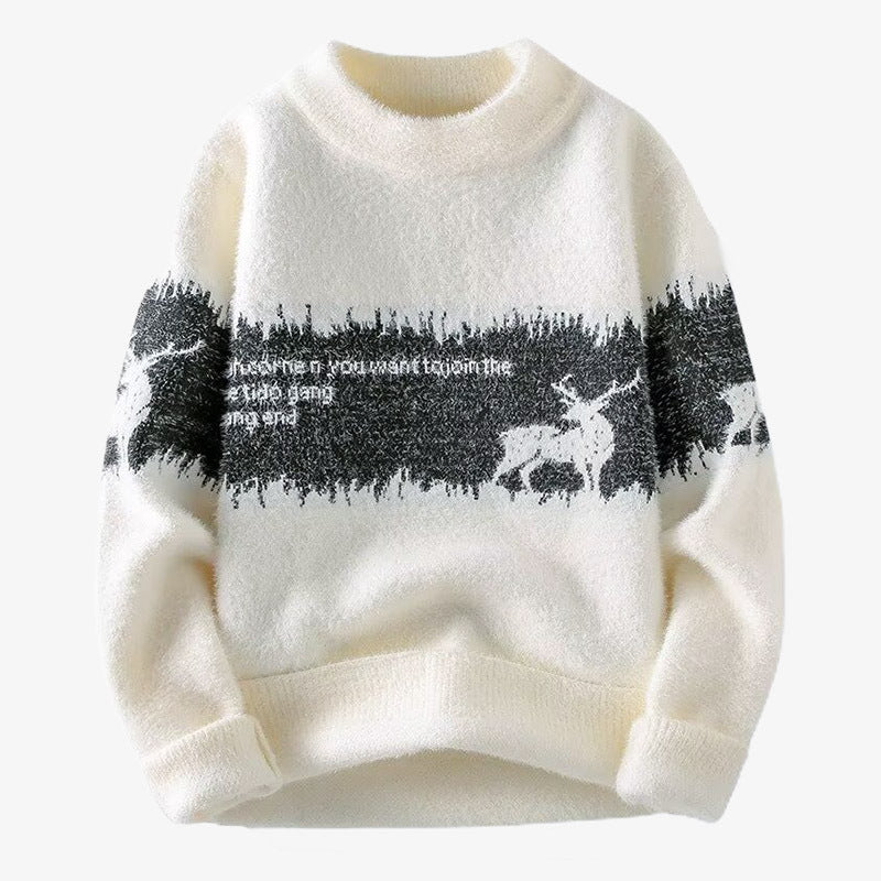 Christmas Elk Knitted Sweater Men's Autumn/Winter Knitted Sweater