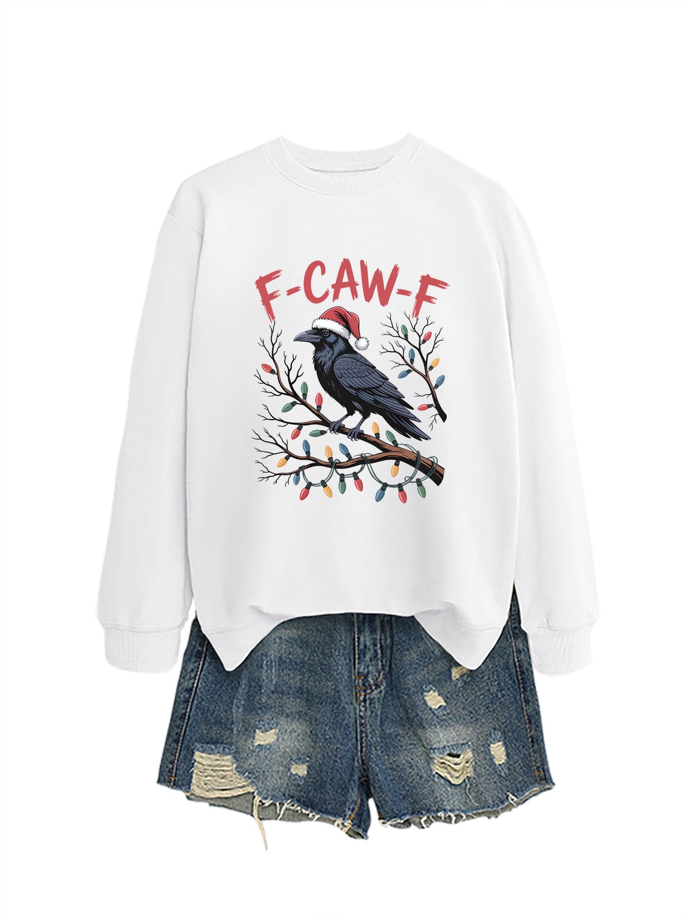 F Caw f Bird Light Bulb Autumn/Winter Round Neck Hoodie