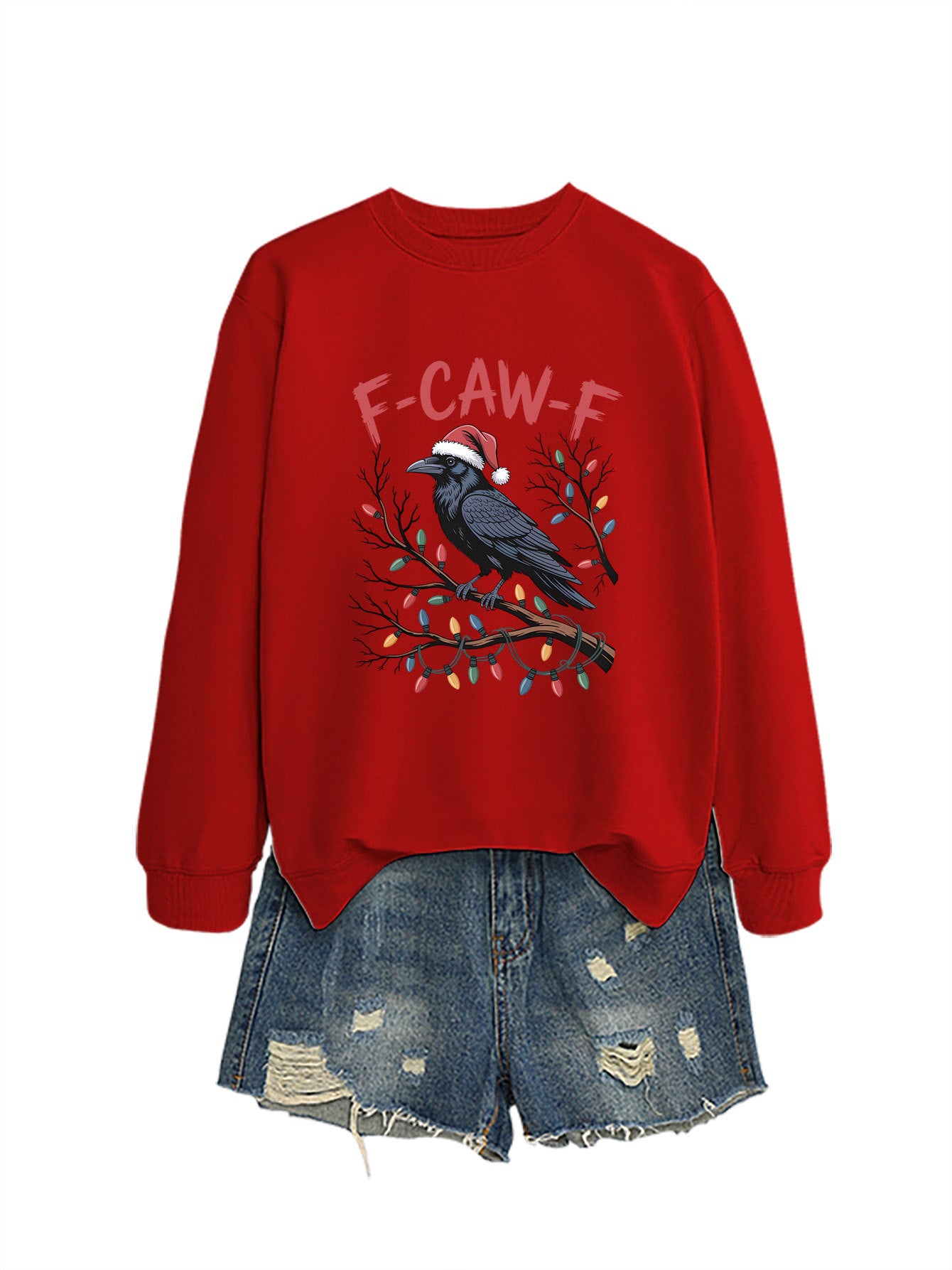 F Caw f Bird Light Bulb Autumn/Winter Round Neck Hoodie