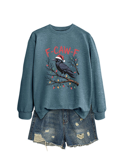 F Caw f Bird Light Bulb Autumn/Winter Round Neck Hoodie