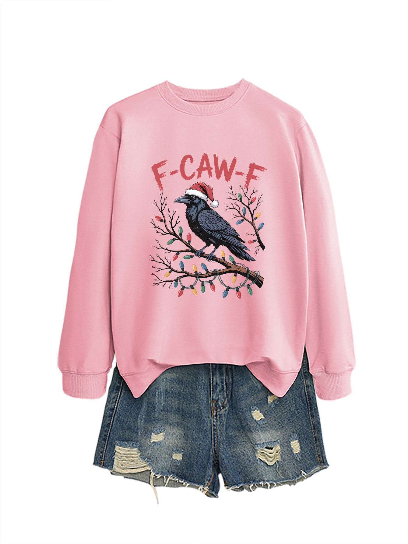 F Caw f Bird Light Bulb Autumn/Winter Round Neck Hoodie