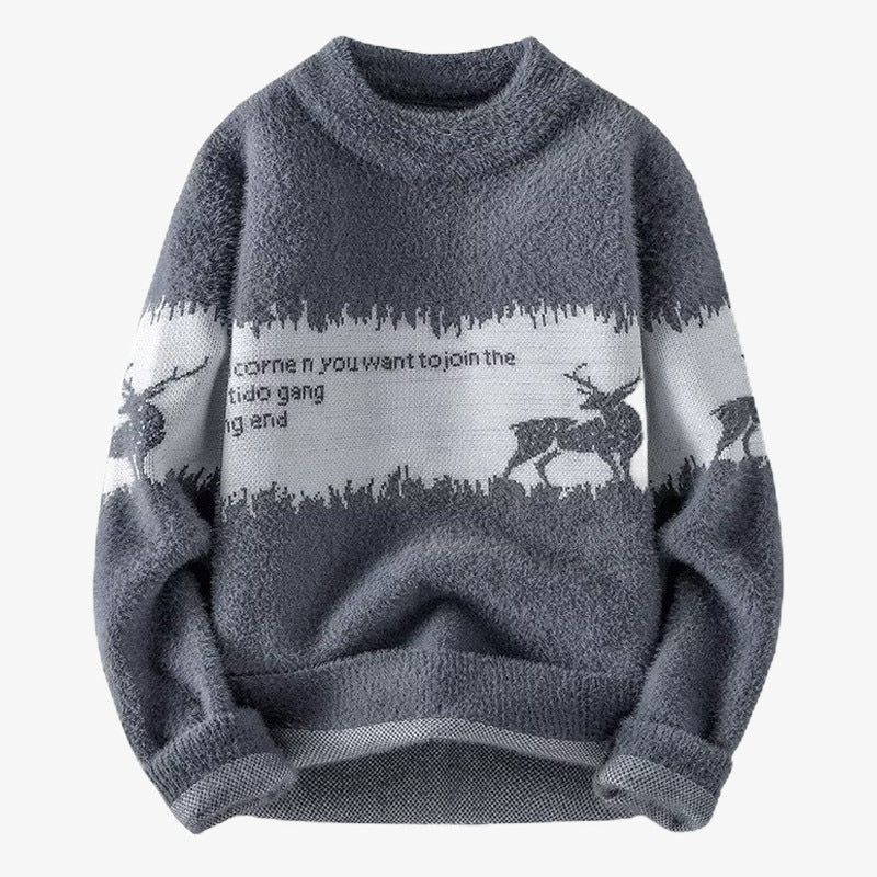 Christmas Elk Knitted Sweater Men's Autumn/Winter Knitted Sweater