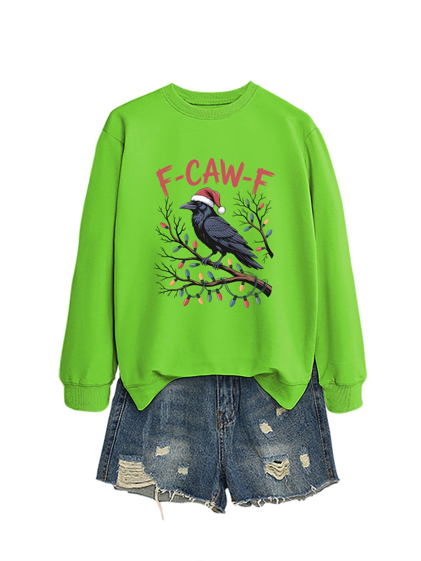 F Caw f Bird Light Bulb Autumn/Winter Round Neck Hoodie
