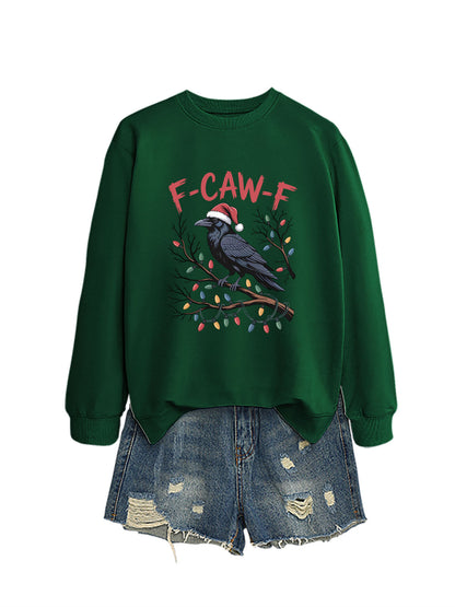 F Caw f Bird Light Bulb Autumn/Winter Round Neck Hoodie