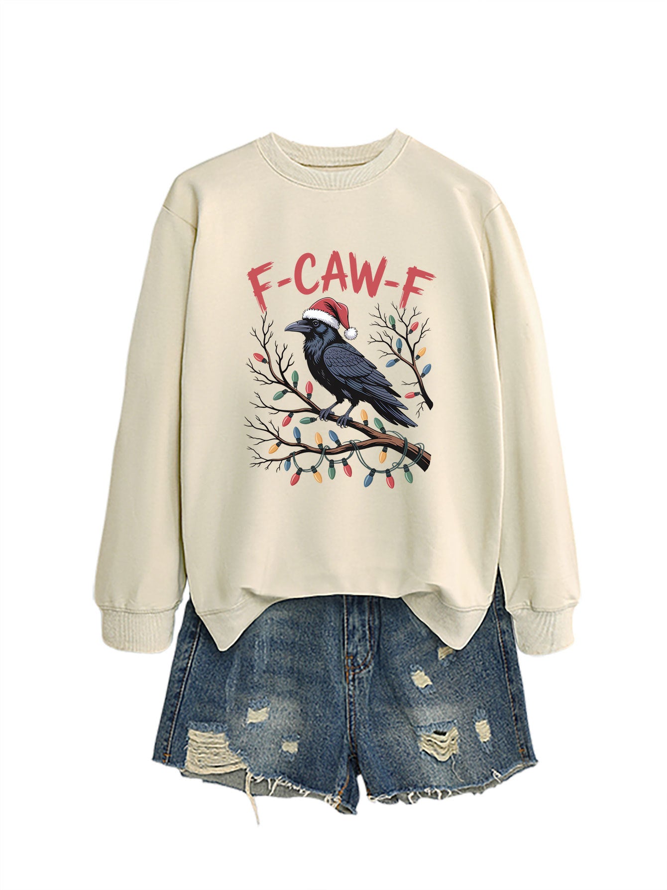 F Caw f Bird Light Bulb Autumn/Winter Round Neck Hoodie