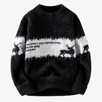 Christmas Elk Knitted Sweater Men's Autumn/Winter Knitted Sweater