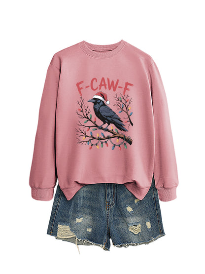 F Caw f Bird Light Bulb Autumn/Winter Round Neck Hoodie
