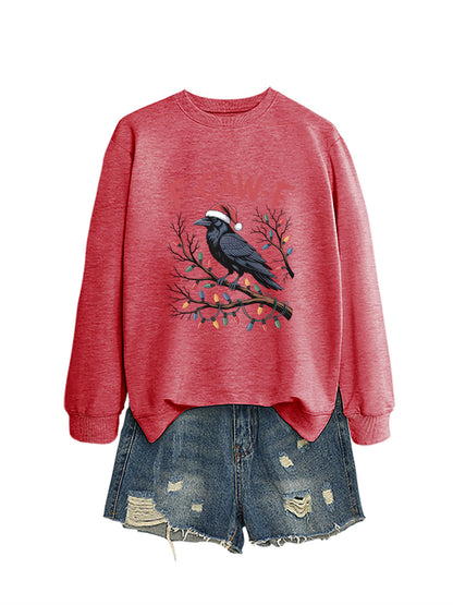 F Caw f Bird Light Bulb Autumn/Winter Round Neck Hoodie