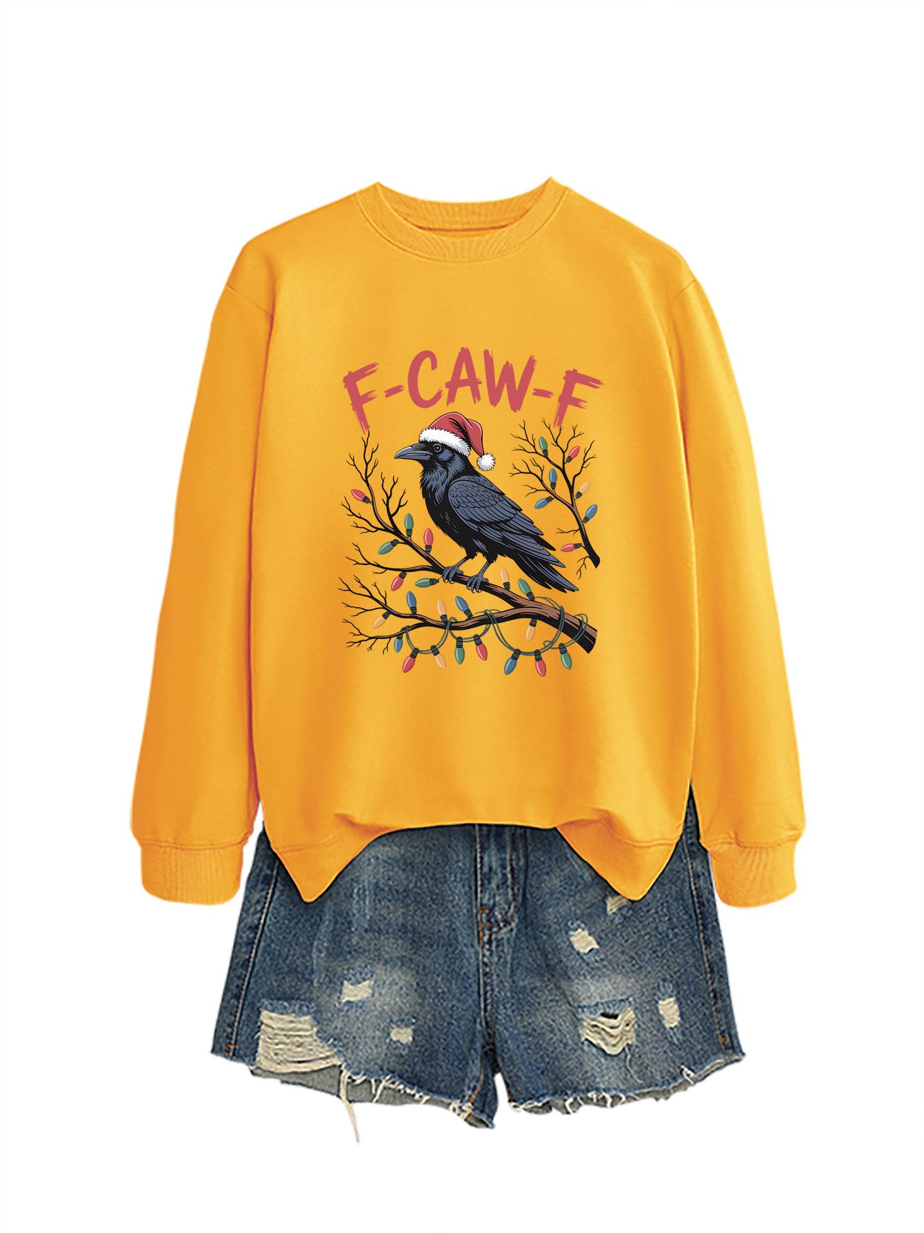 F Caw f Bird Light Bulb Autumn/Winter Round Neck Hoodie