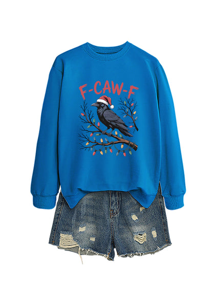 F Caw f Bird Light Bulb Autumn/Winter Round Neck Hoodie