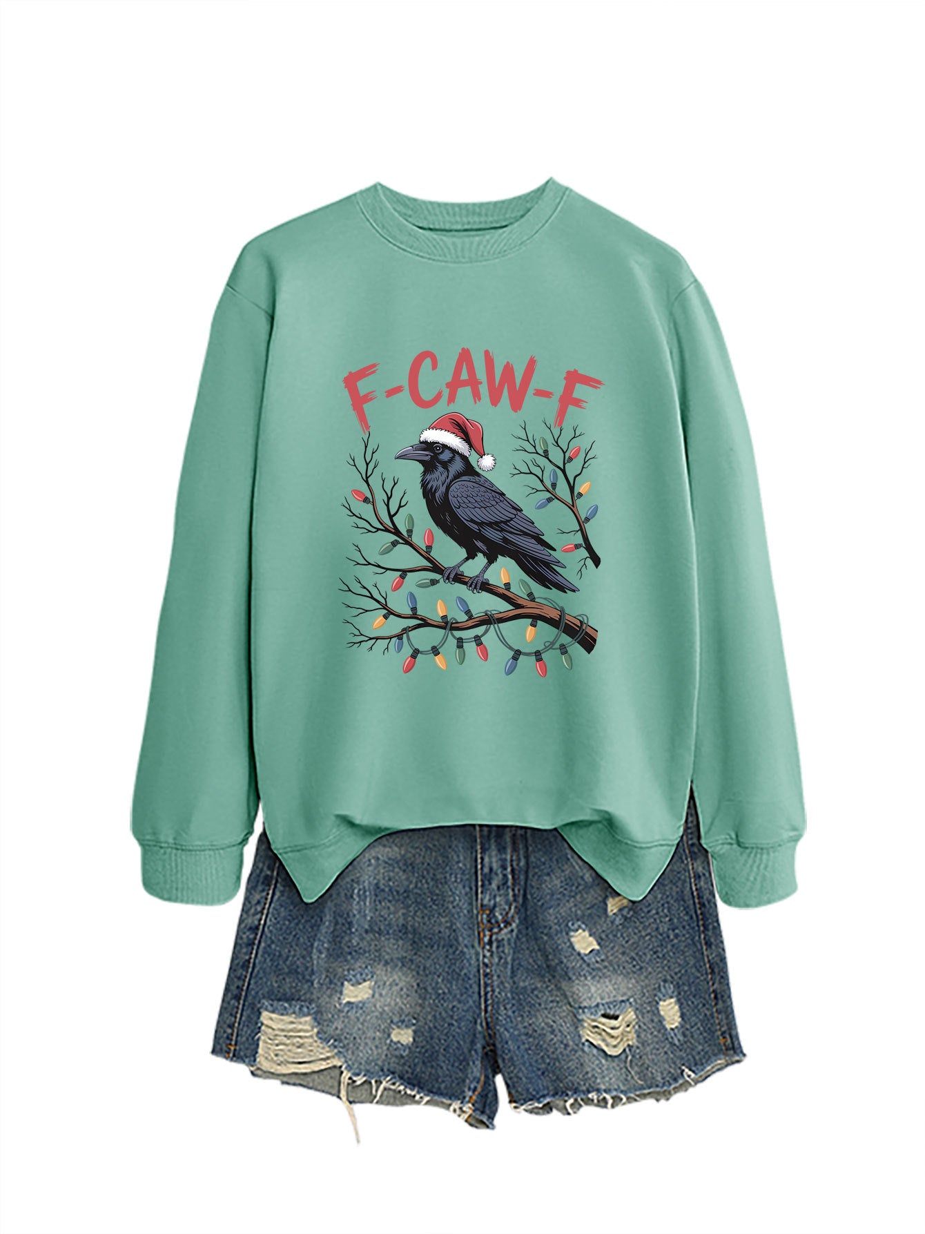 F Caw f Bird Light Bulb Autumn/Winter Round Neck Hoodie