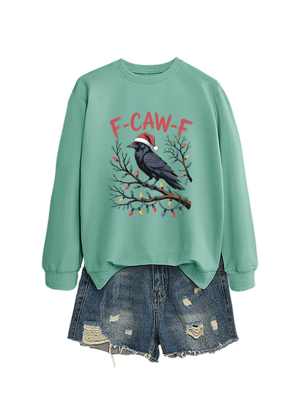 F Caw f Bird Light Bulb Autumn/Winter Round Neck Hoodie
