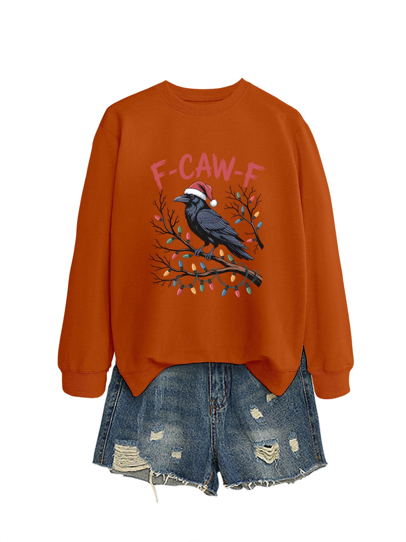 F Caw f Bird Light Bulb Autumn/Winter Round Neck Hoodie