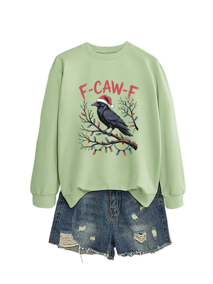 F Caw f Bird Light Bulb Autumn/Winter Round Neck Hoodie